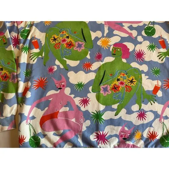 Gorman Graphic Pullover SZ 14 (L) -Whimsical, Cozy, Pattern, Abstract Loungewear - Picture 4 of 6